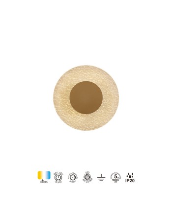 JEWEL * APLIQUE LED 12W - PINTURA ORO